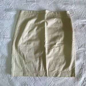 Express Vintage Cream Business Casual Khaki Skirt with Slit Preppy Office Y2K